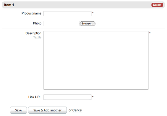 Perch edit form Perch edit form